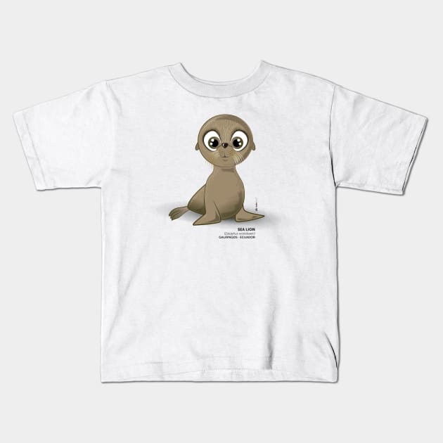 Galapagos Sea Lion Kids T-Shirt by makikelly